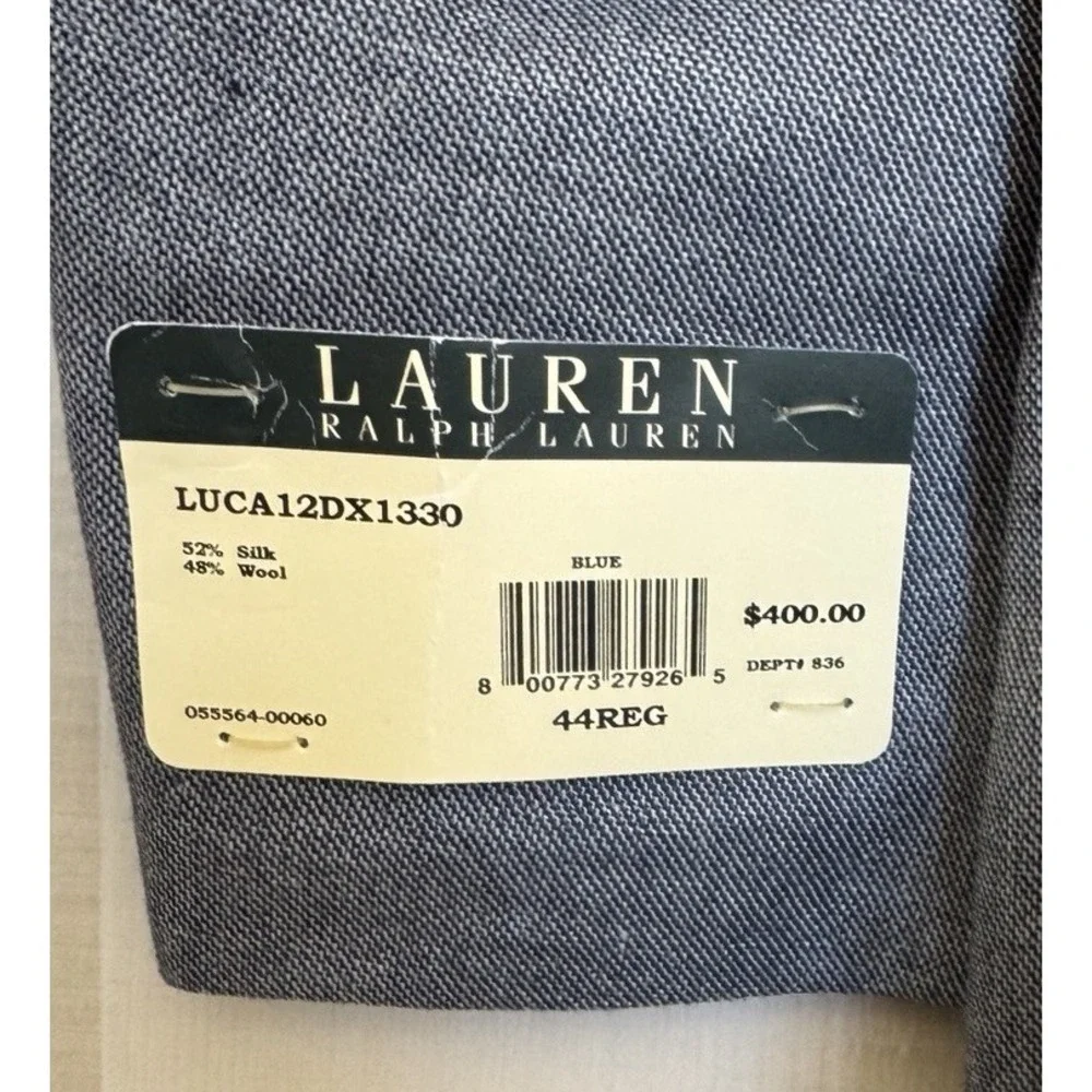 NEW Ralph Lauren Silk Wool Blazer Coat Sport Jacket 2 Button Size 44R Blue